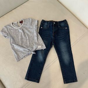 7 For All Mankind jeans and top, size 24 months